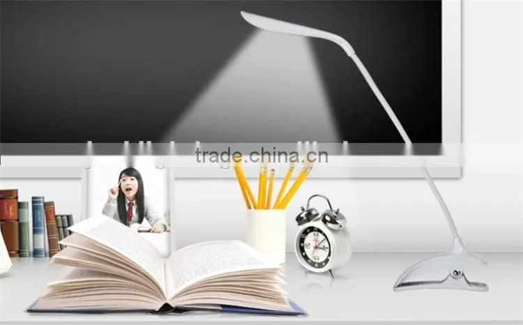 Rechargeable Flexible JK-853C dimmable led desk lamp 360 degree in door foldable Color changeable clip led table light