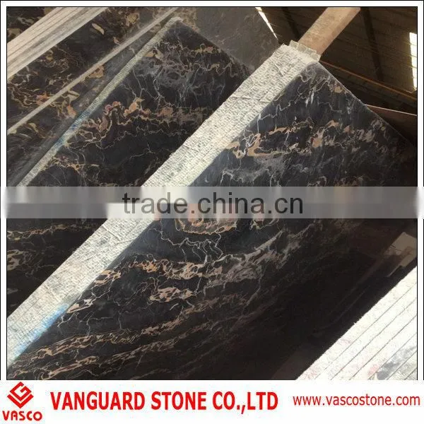 Italian black gold marble slab