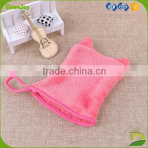 microfiber glove 100% polyester lovely cat ear makeup mitt