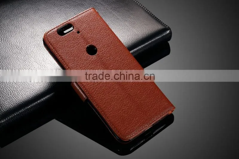 MMT Litchi Grain Card Holder Case For Huawei 6P with Buckle Leather Wallet Case with PC Back Cover MT-4928