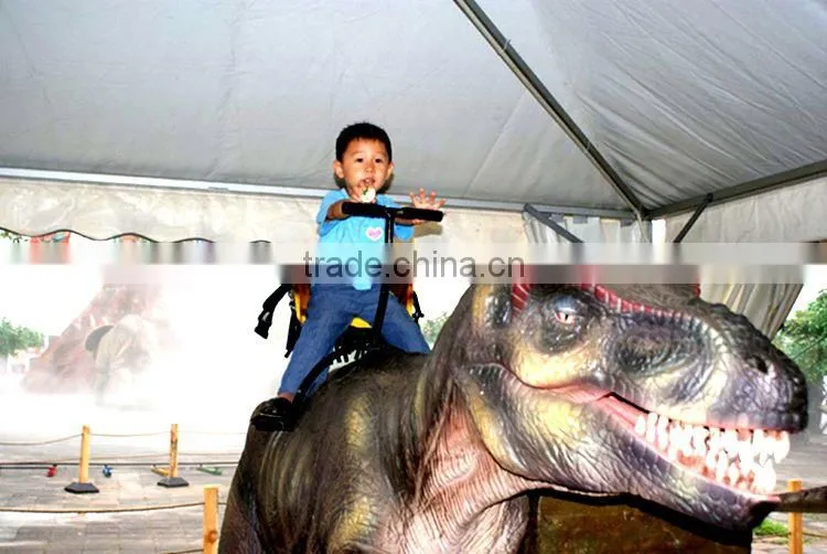 Newest animatronic emulation realistic robotic kiddie ride dinosaur
