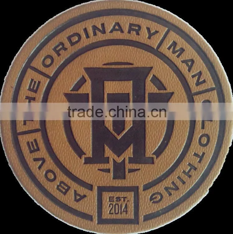 custom debossed embossed pu leather patch for sofa