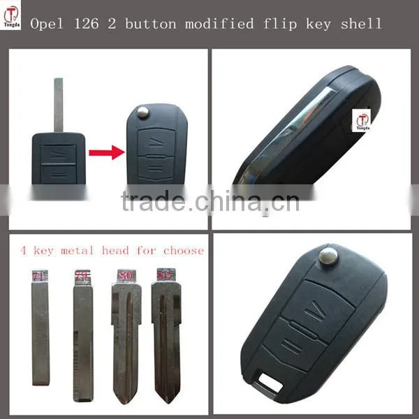 Tongda 2 button flip modified remote key high quality for opel