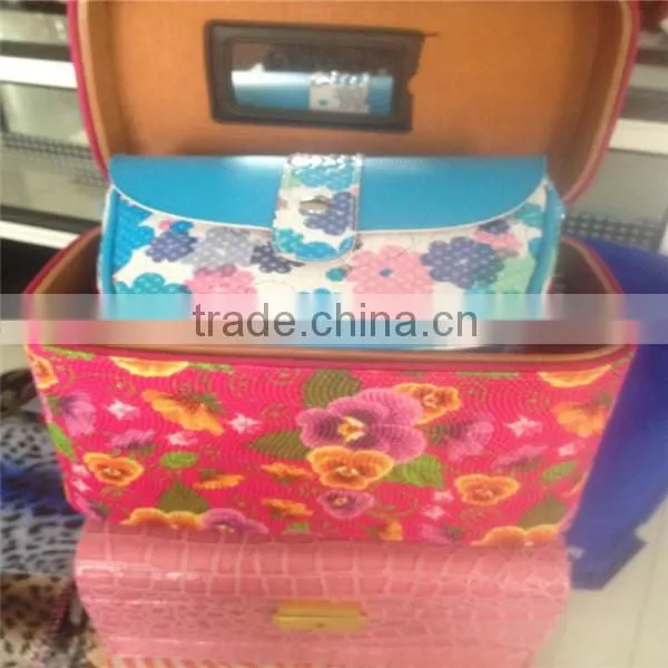 2015 new fashion synthetic leather HJ-J50038 for make up bag china factory