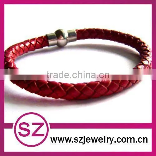 pub0036 new fashion leather wrap magnetic clasp bracelet