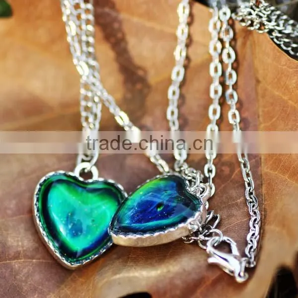 2016 New Fashion Gift Color Change Mood Heart Pendant Necklace for Wholesale