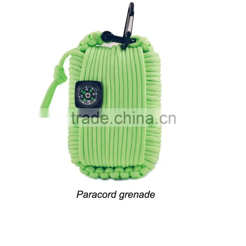 Survival GRENADE Emergency Key Chain Survival Kit - Paracord Grenade Survival Kit with 8+ Tools + Fire Starter & Eye Knife