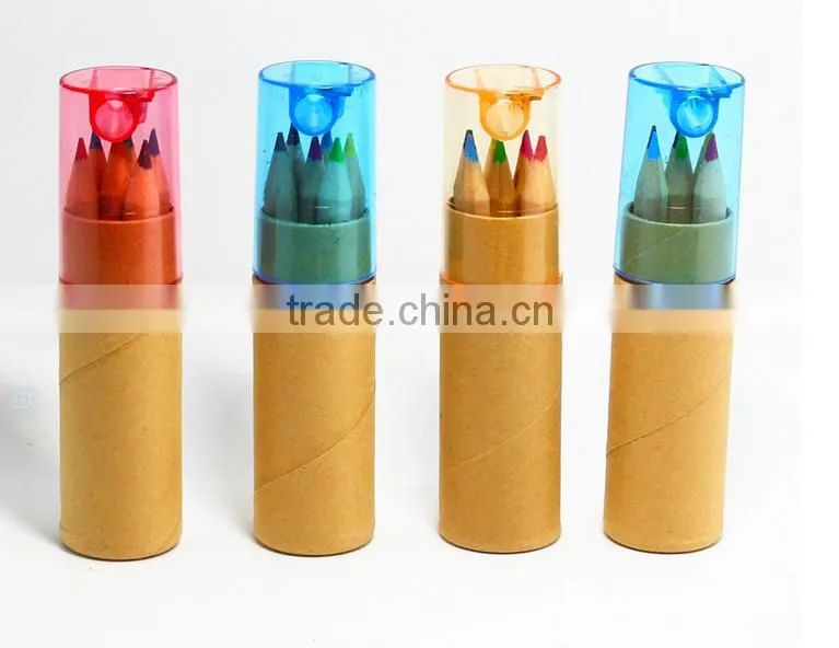 3.5'' manufacturers selling 6 colors lead into the kraft paper boxfluorescent colored penci