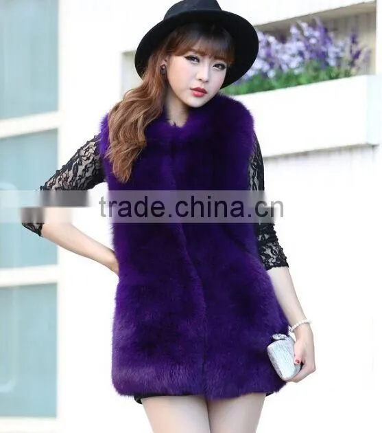 2015 fashional hot sale fox fur vest for women