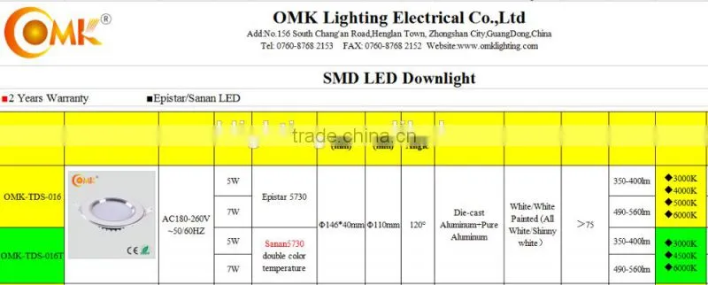 5W/7W withe painted led Downlight