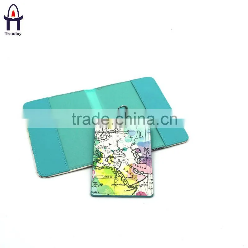 World map printing fashionable PU luggage tag