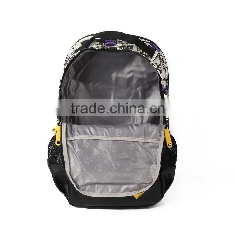 2015 New Printed Canvas School Backpack Leisure Bag Hiking Sports Backpack