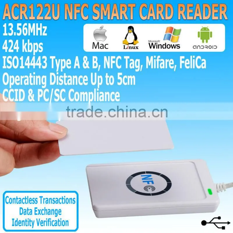 RFID Writer 5 M1 USB SDK Contactless FeliCa ACR122U NFC Smart Card Reader