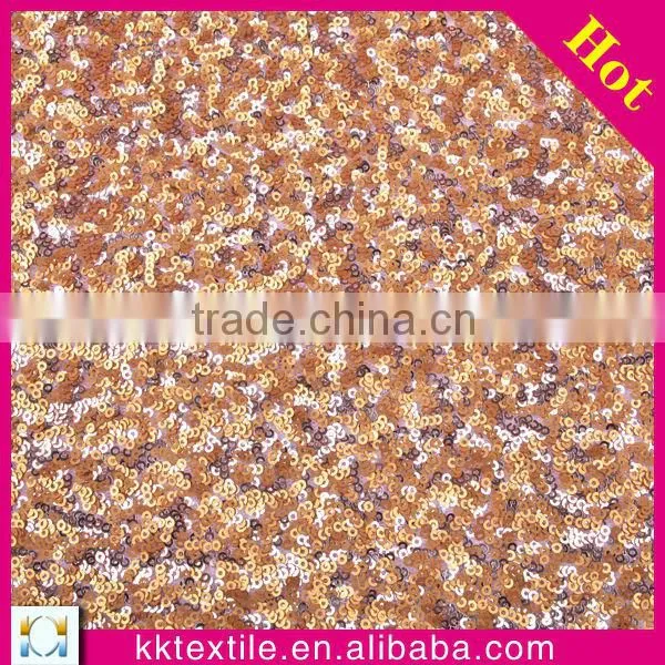 Beautiful new fashion gold sequin embroidery design with polyester mesh