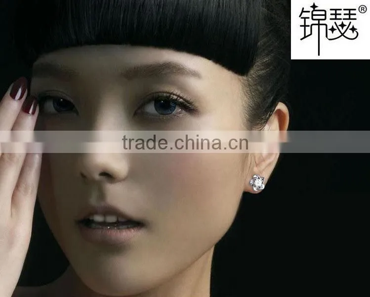 JINSE Korean Style Plum Flower Stud Earring