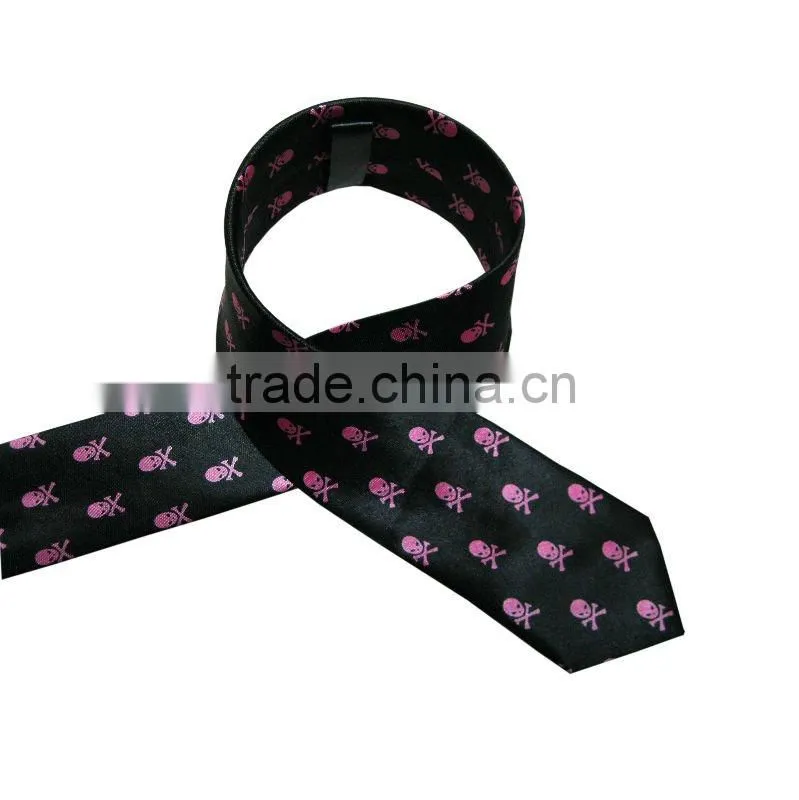 Fashion Skull Printed Skinny Tie/gravatas skinny tie