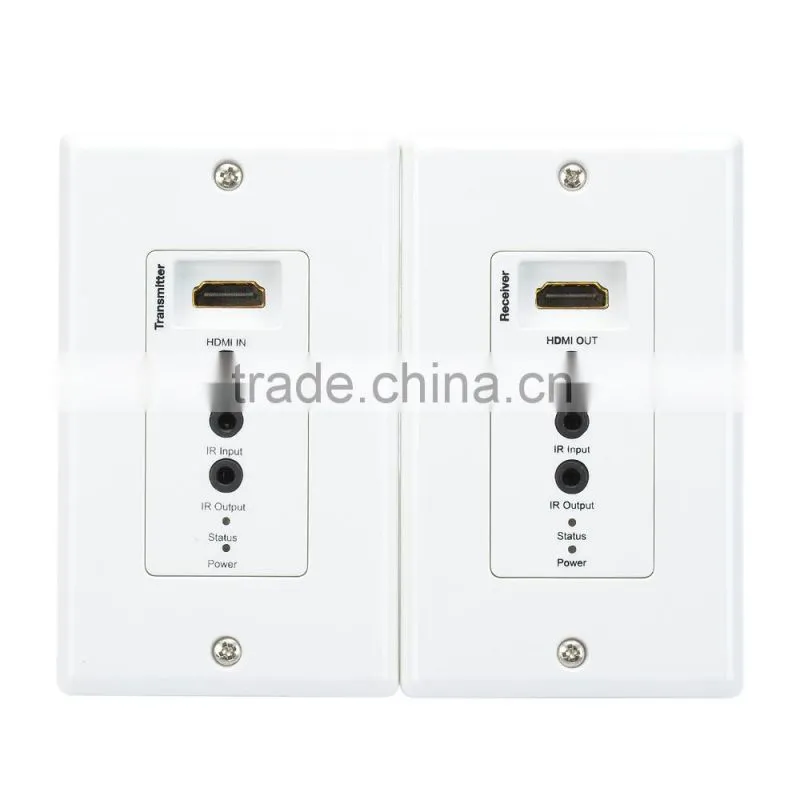 CHEERLINK HDMI Extender Supported 1080P HDMI V1.3 Single Cat5e/6 Wall Plate POE Extender Set With Transmitter and receiver