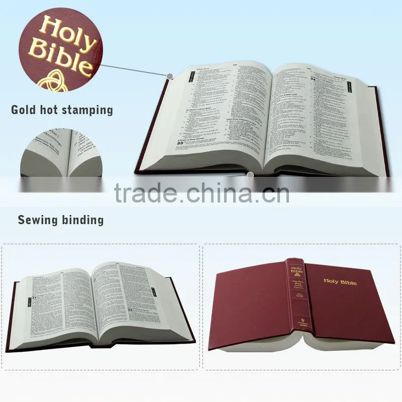 Custom Hardcover New King James Version Holy Bible Printing in China