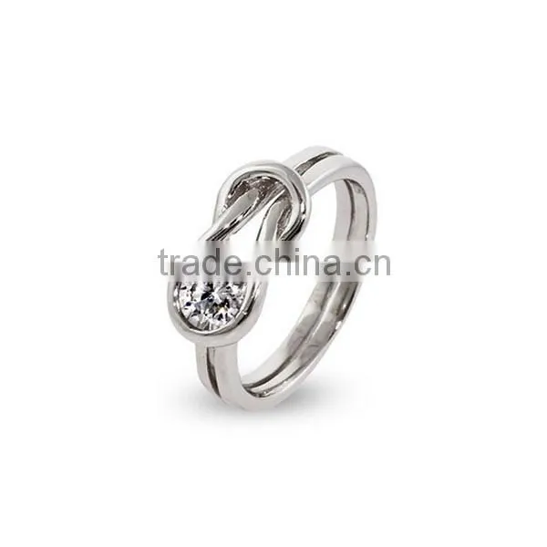 Customized 925 Sterling silver tension setting love ring