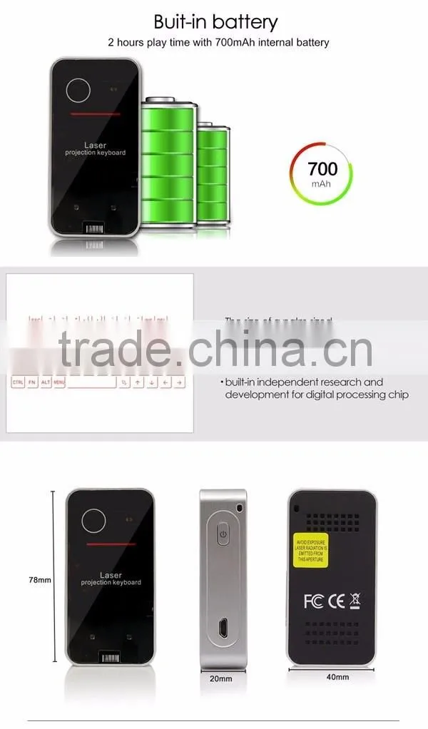 Bluetooth Mini portable Virtual Laser Projection keyboard and mouse for Android iPhone mobile phone Tablet
