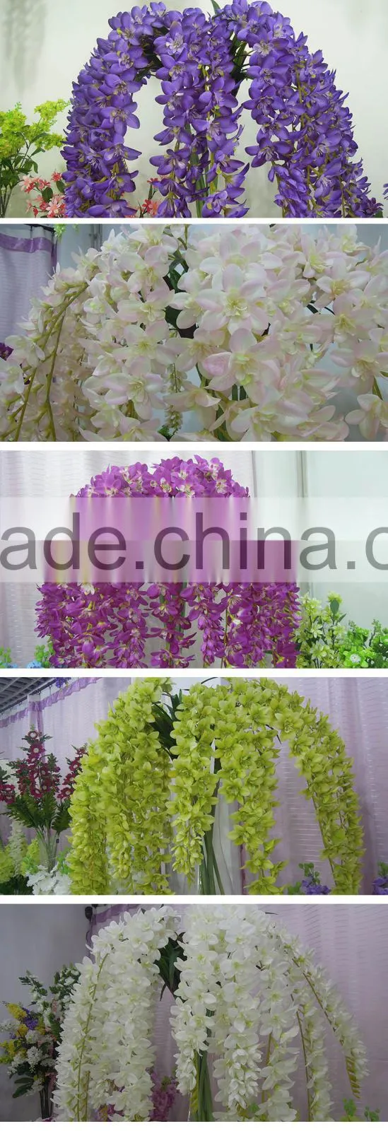 Artificial wisteria silk flower wall decoration