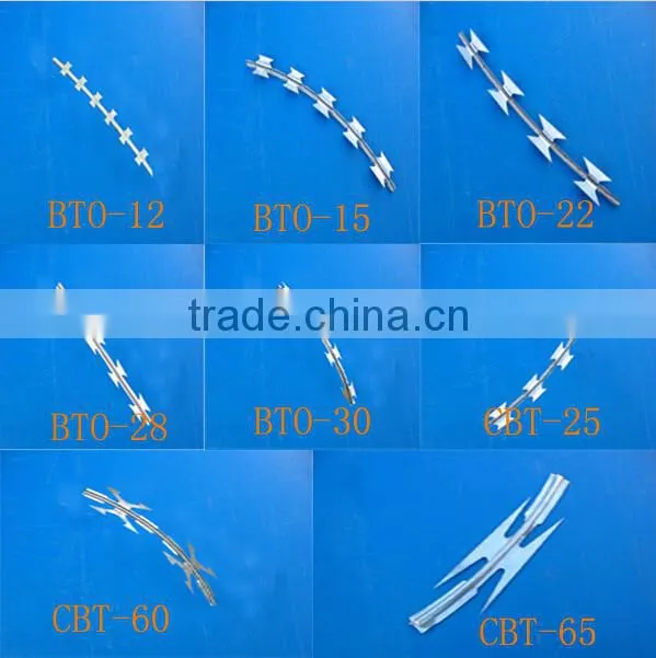 Electro-galvanized razor wire/razor barbed wire mesh fence with surprise price