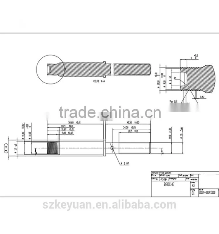 Precision custom anchor bolts with material steel 1.2344