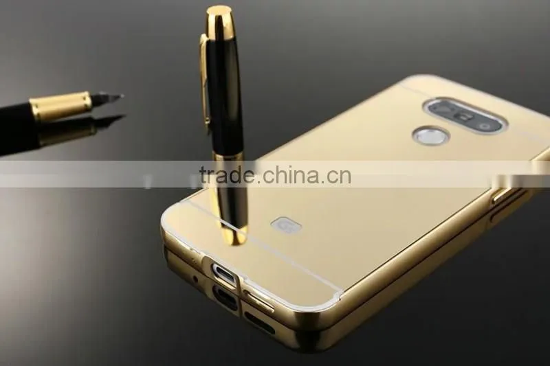 For lg g5 case Hot selling Luxury electroplated shockproof Aluminum mirror mobile phone accessory for lg g5