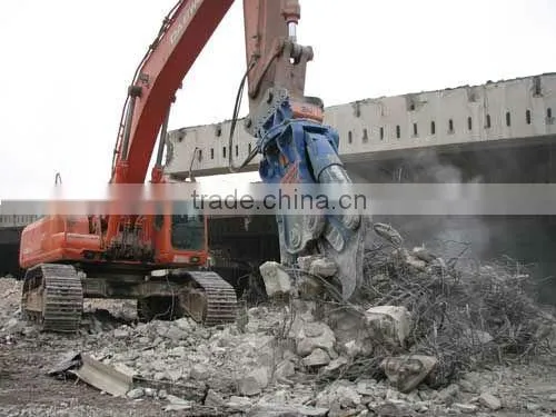Excavator steel cutting shear, pulverizer, crusher
