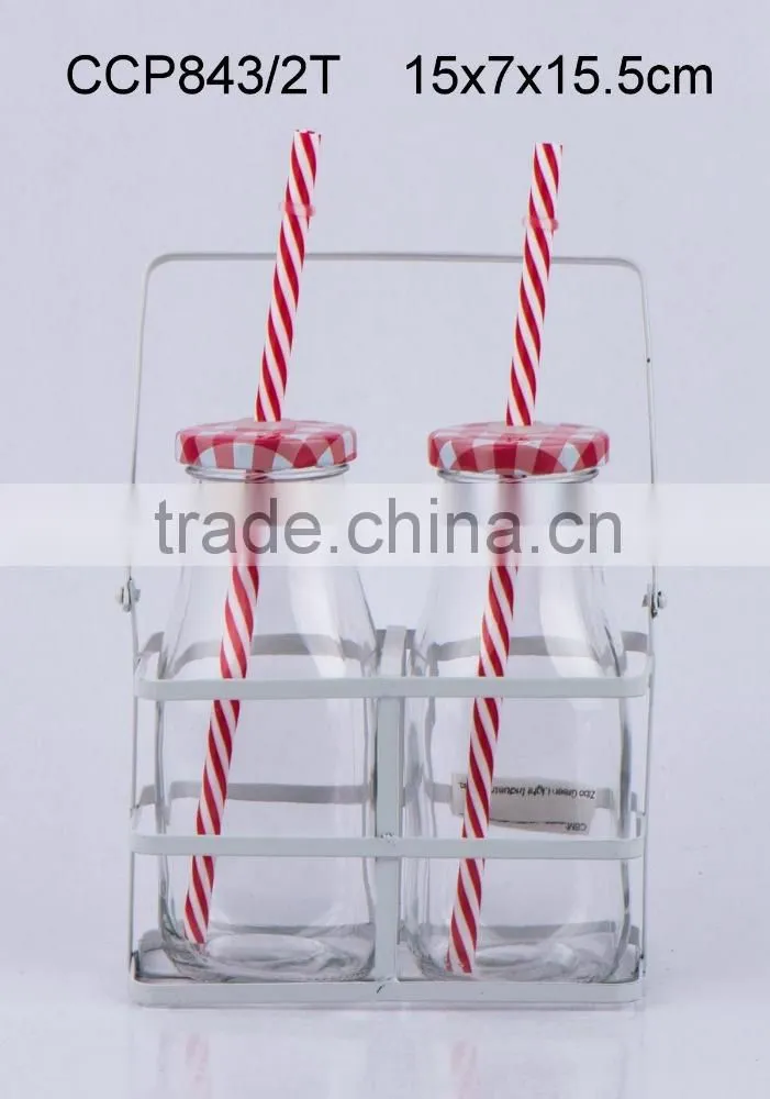 Glass bottle with wooden box(CCP738FS/6W)