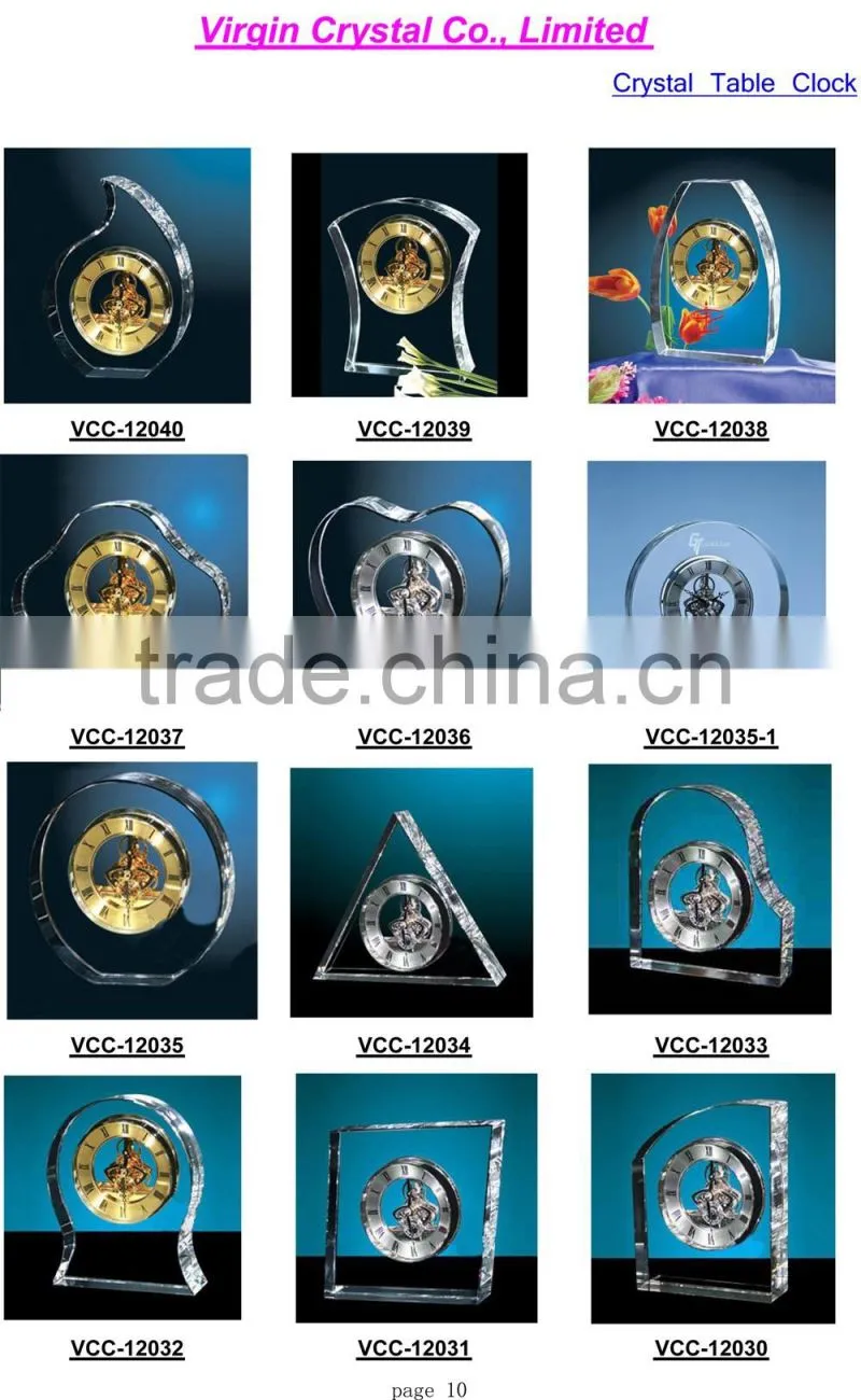 Factory price heart shape crystal acrylic mechanicle clock for promotion table decoration gift