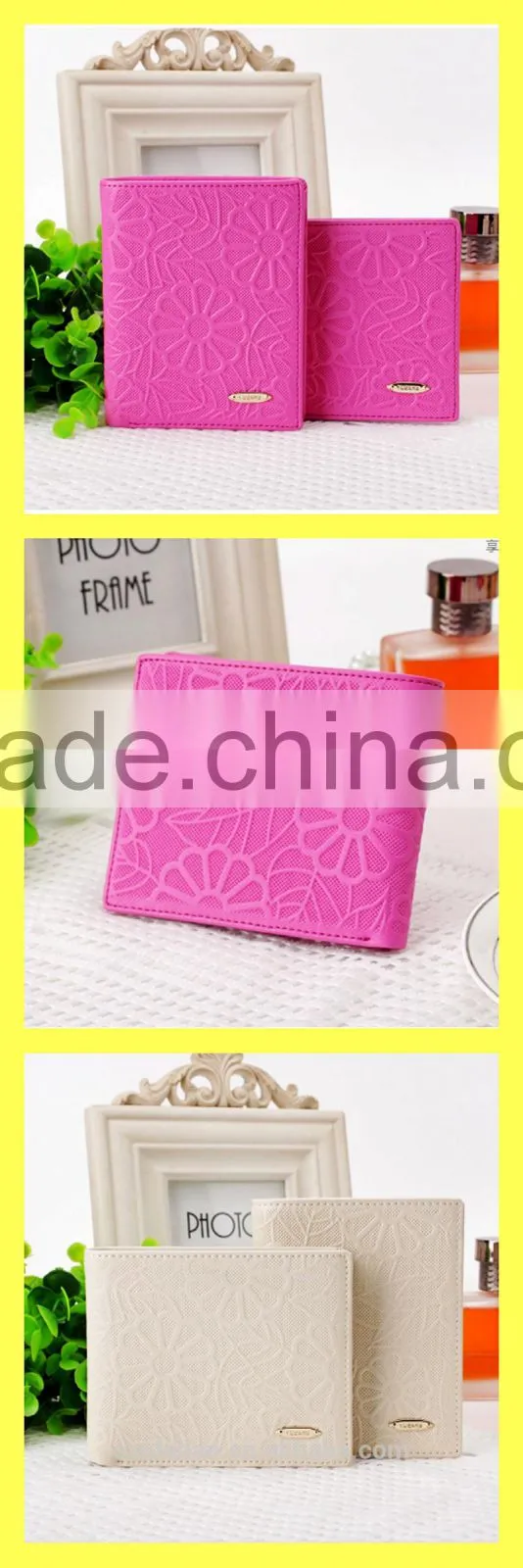 2016 popular top layer customized the embroidery printing pu/genuine leather woman wallet/purse/hand bag