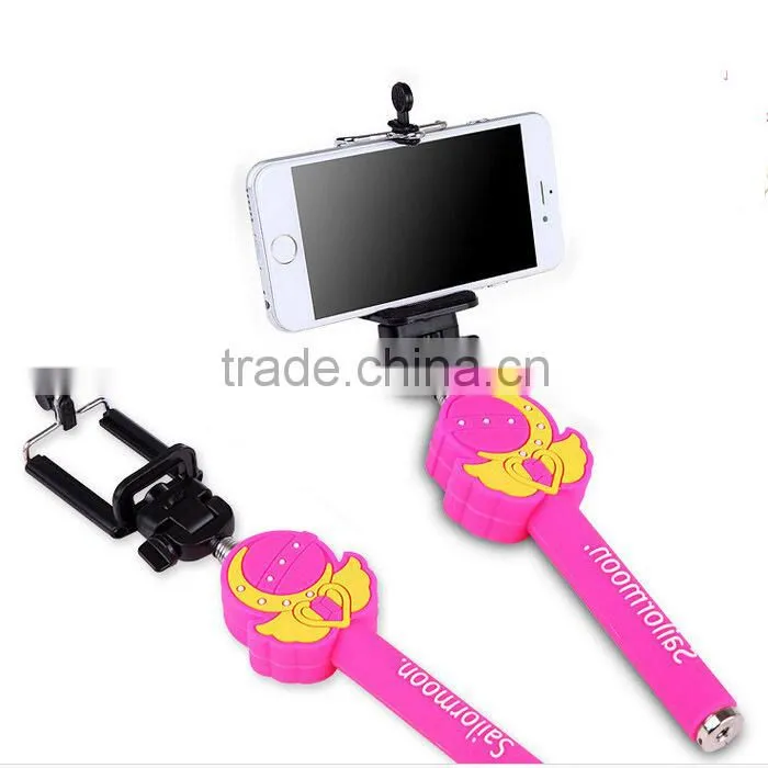 gadget 2015 hot custom selfie stick, bluetooth cartoon selfie stick mobile phone holder
