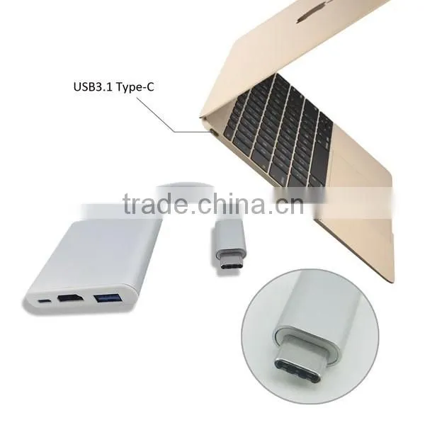2016 newest design usb3.1 type c hub adapter for laptop