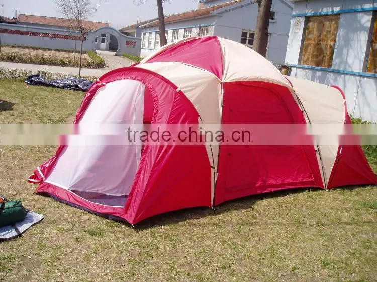 A triple dome with 6 berth family tent