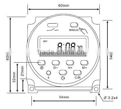 7 Days Programmable Digital Timer for controlling Systems (CN101A,THC101,CN303)