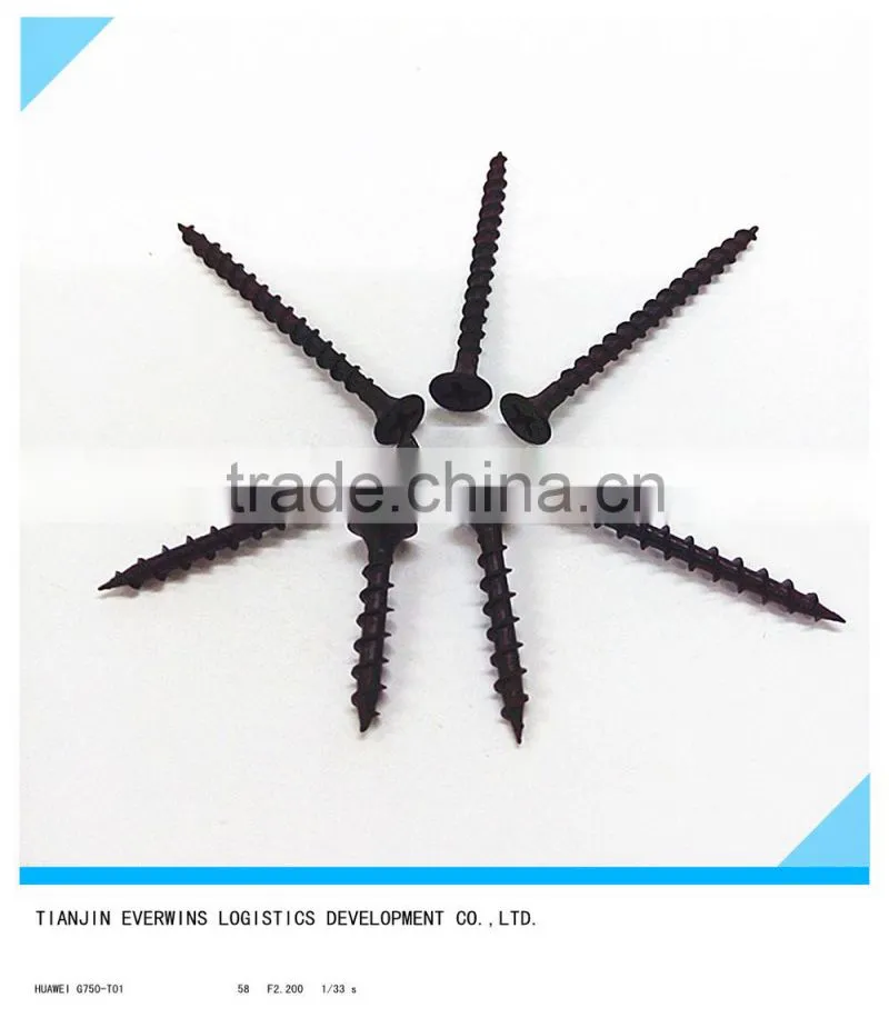 Drywall Screw Phillips bugle Head Coarse thread Black phospated