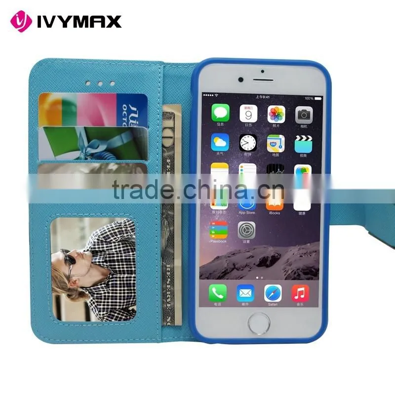 Mix design mobile phone cover for iphone 6 case,wallet case for iphone 6s