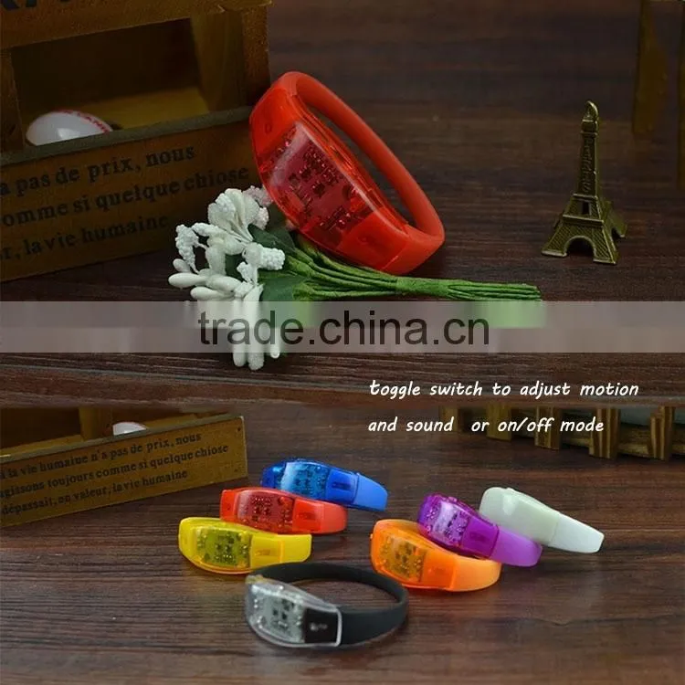 2016 Wholesale LED Glow Party Flashing Bracelet For Christmas, Custom Colorful Light Party Up LED Party Flashing Bracelet For Gi