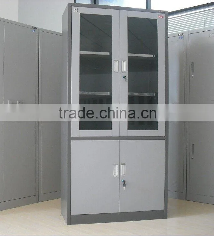 Kefeiya White Glass Door Steel Book Cupboard KFY-CB-02