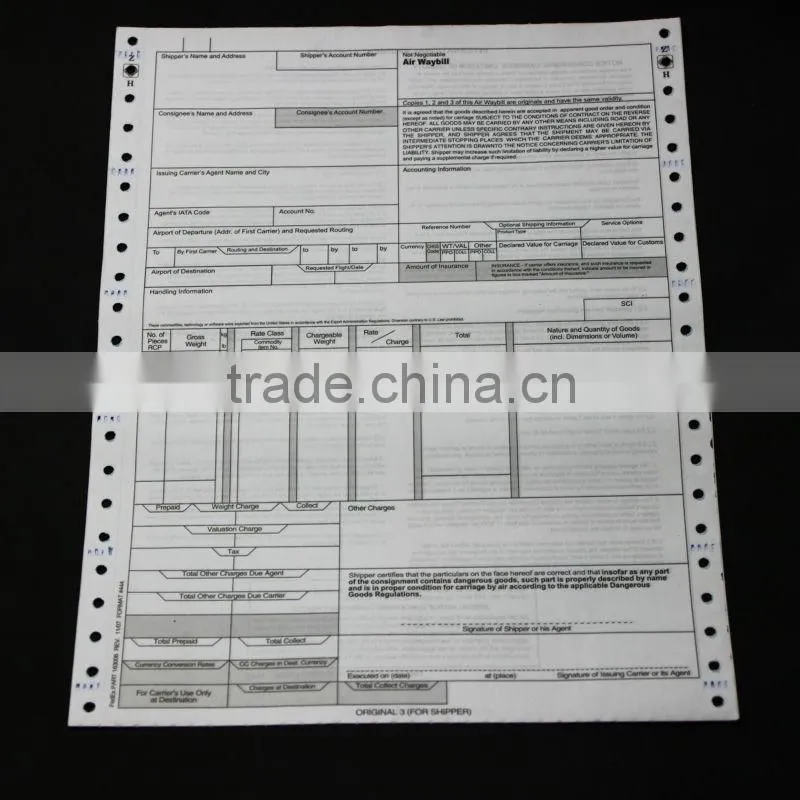 No Carbon NCR Paper Perforated continuous printing paper