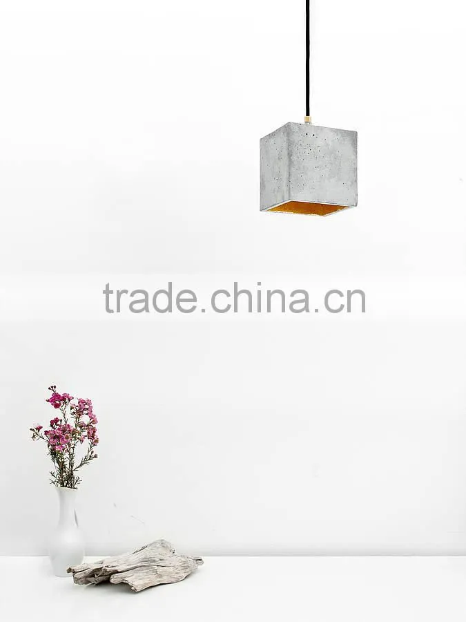 10.7-10 carefully casted square drop hand crafted concrete light pendant lamp every single lamp is truly unique