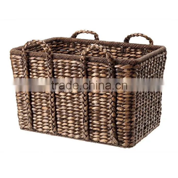 Natural seagrass storage basket with handles