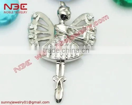 New fashion cross necklace--handmade 925 sterling silver with black CZ and white CZ