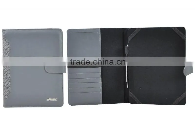Zipper A4 briefcase PU leather portfolio / padfolio with handle