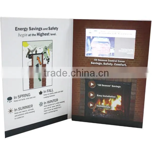TFT Screen Digital Invitation LCD Video Greeting Card for Business Advertising