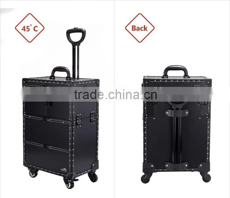 2016 Wholesale new style trolley accient makeup case,beauty case,makeup case