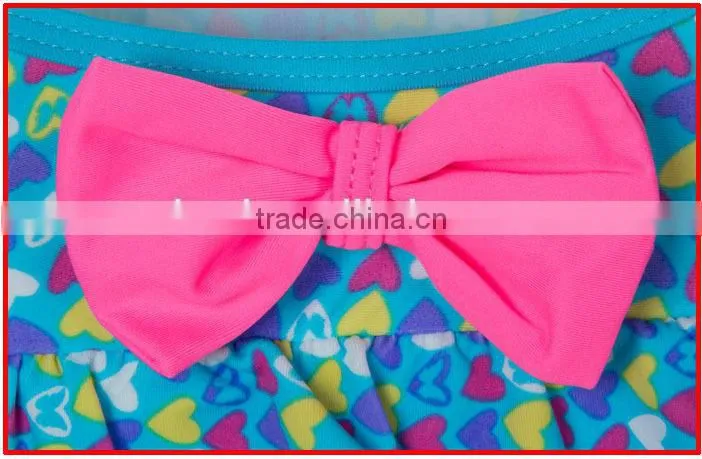 2014 heart printed swimsuits for girls,one piece girl sexy swimwear,sute young girl bikini kids swimwear