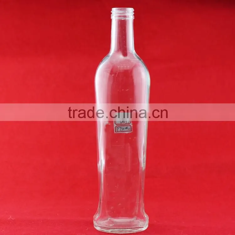 New design boston round bottle square glass liquor bottle liquor bottle factory