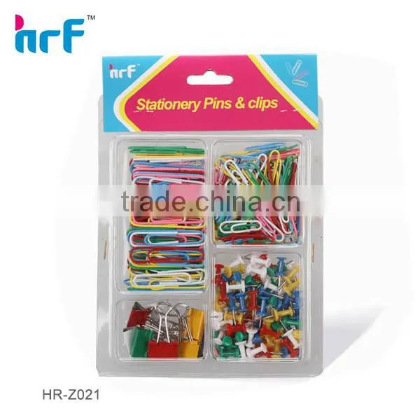White and Black Paper Clip Set With office pin